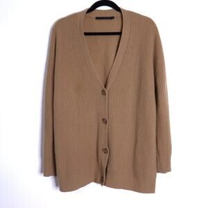 JENNI KAYNE 100% Cashmere Cocoon Cardigan Beige Long Sleeve Women's S